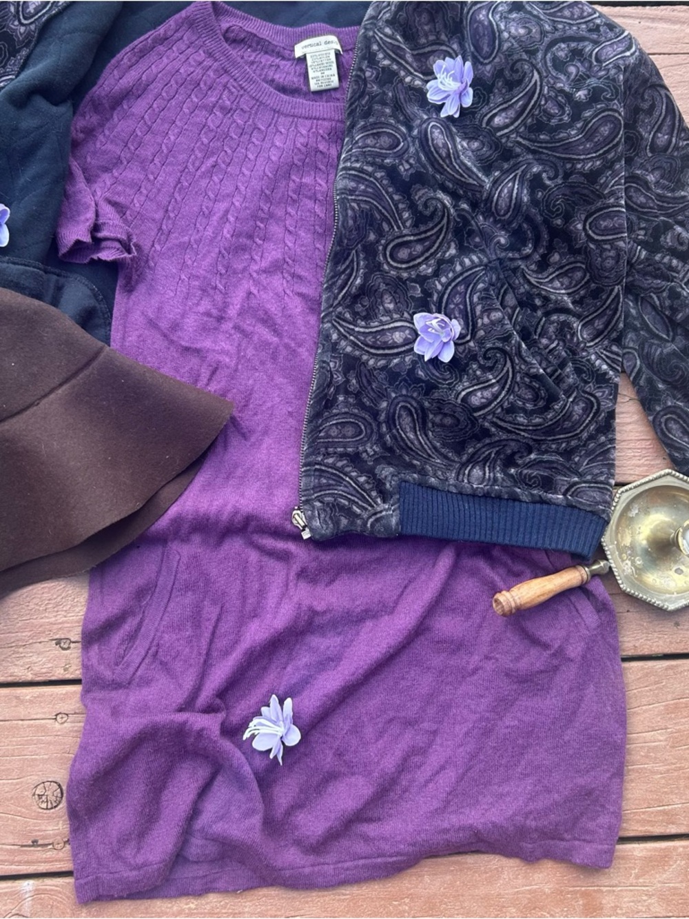 Vintage Wool Cashmere Angora Blend Knit Mini Dress Whimsical Witchy 90s Y2K